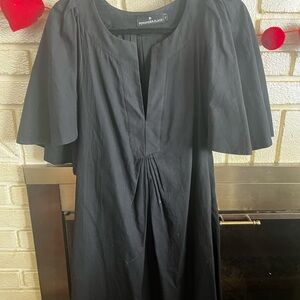 Pomander Place Elegant Black Cape Sleeve Mini Dress